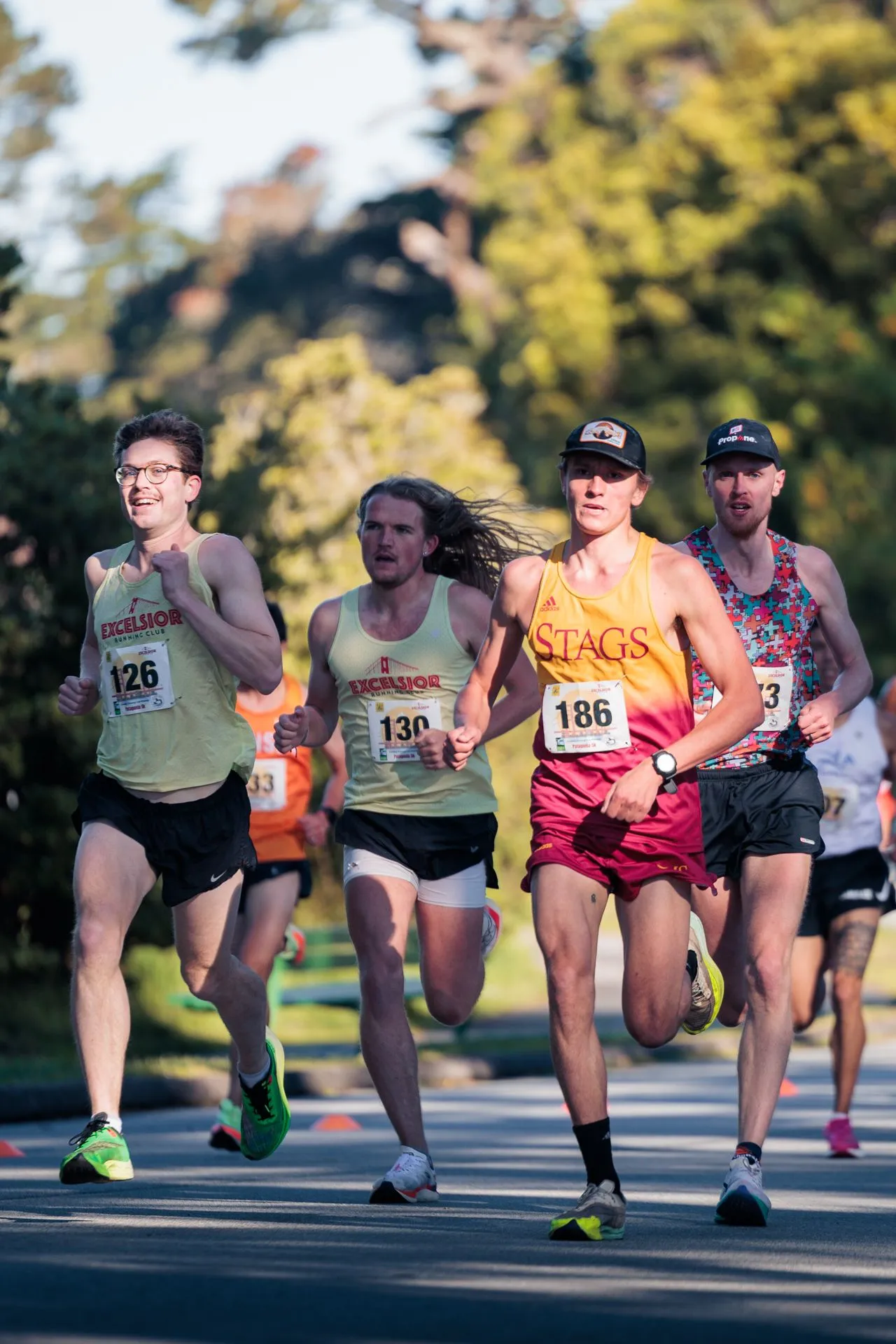 ERC runners racing in Golden Gate Park